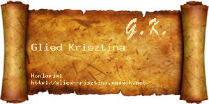 Glied Krisztina névjegykártya